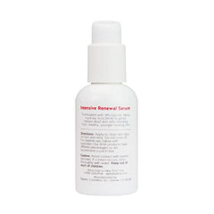 Close-up of Alpha Renewal Serum label highlighting fragrance-free, paraben-free formula