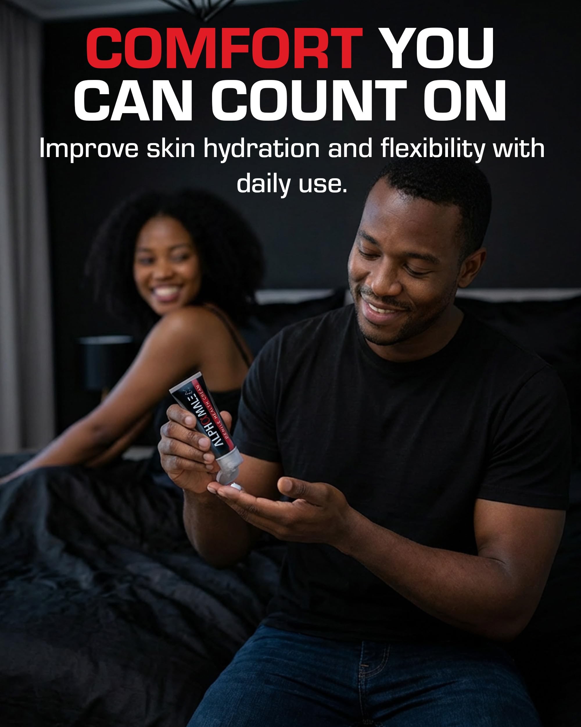 AlphaMale Premium Penile Health Cream ingredients include aloe vera and CoQ10 for hydration.