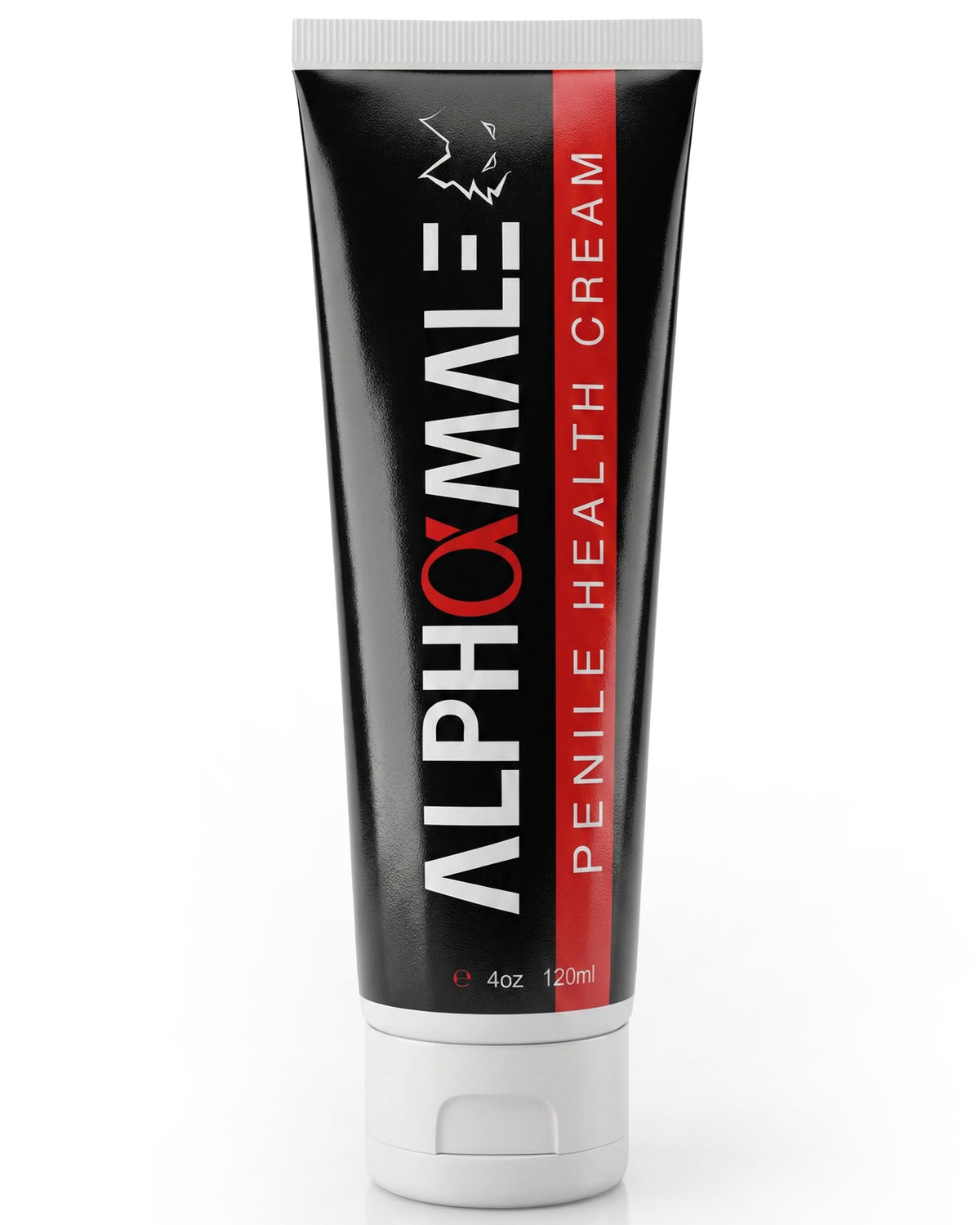 AlphaMale Premium Penile Health Cream packaging shows fragrance-free formula for sensitive skin.
