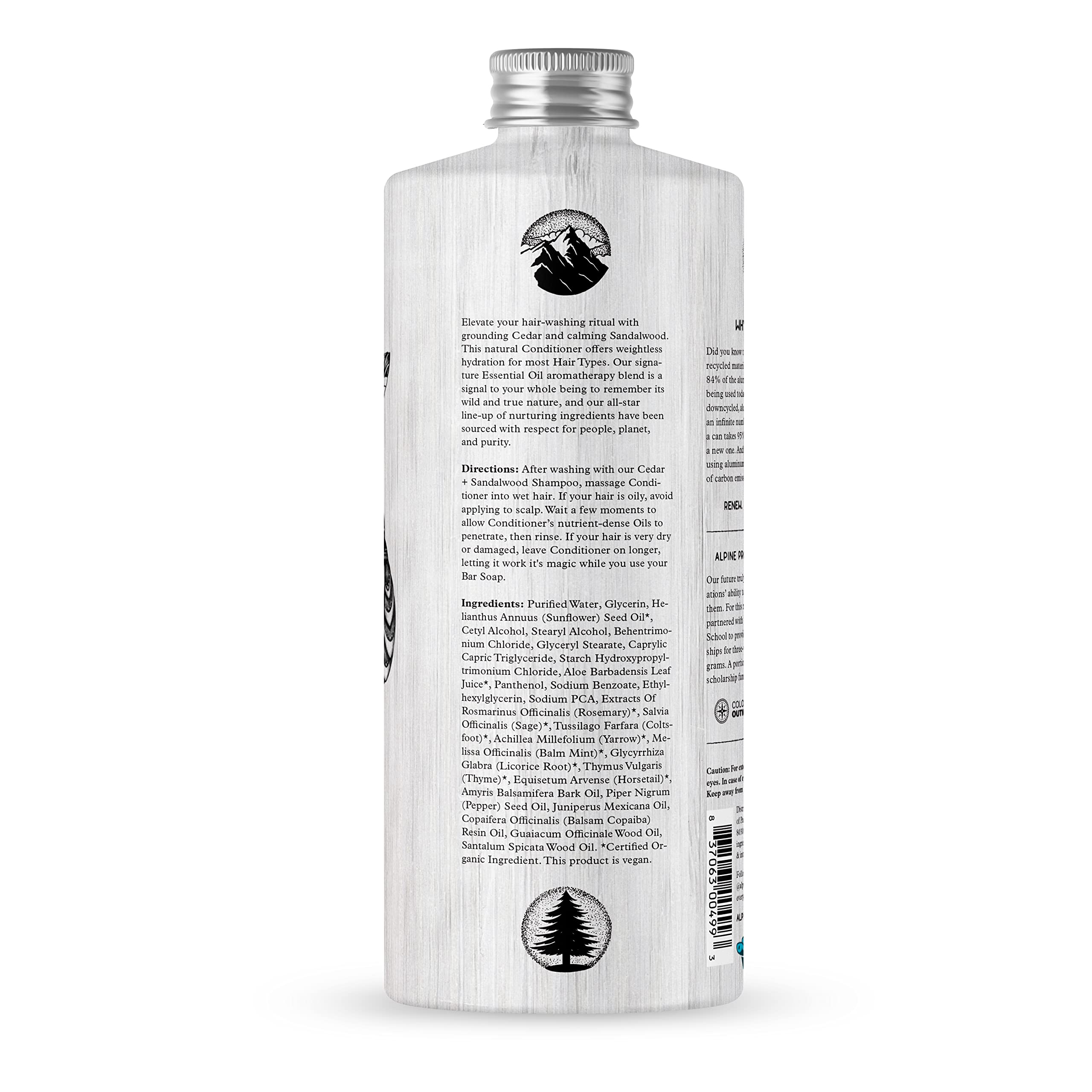 Alpine Provisions conditioner-pump bottle misting during application.