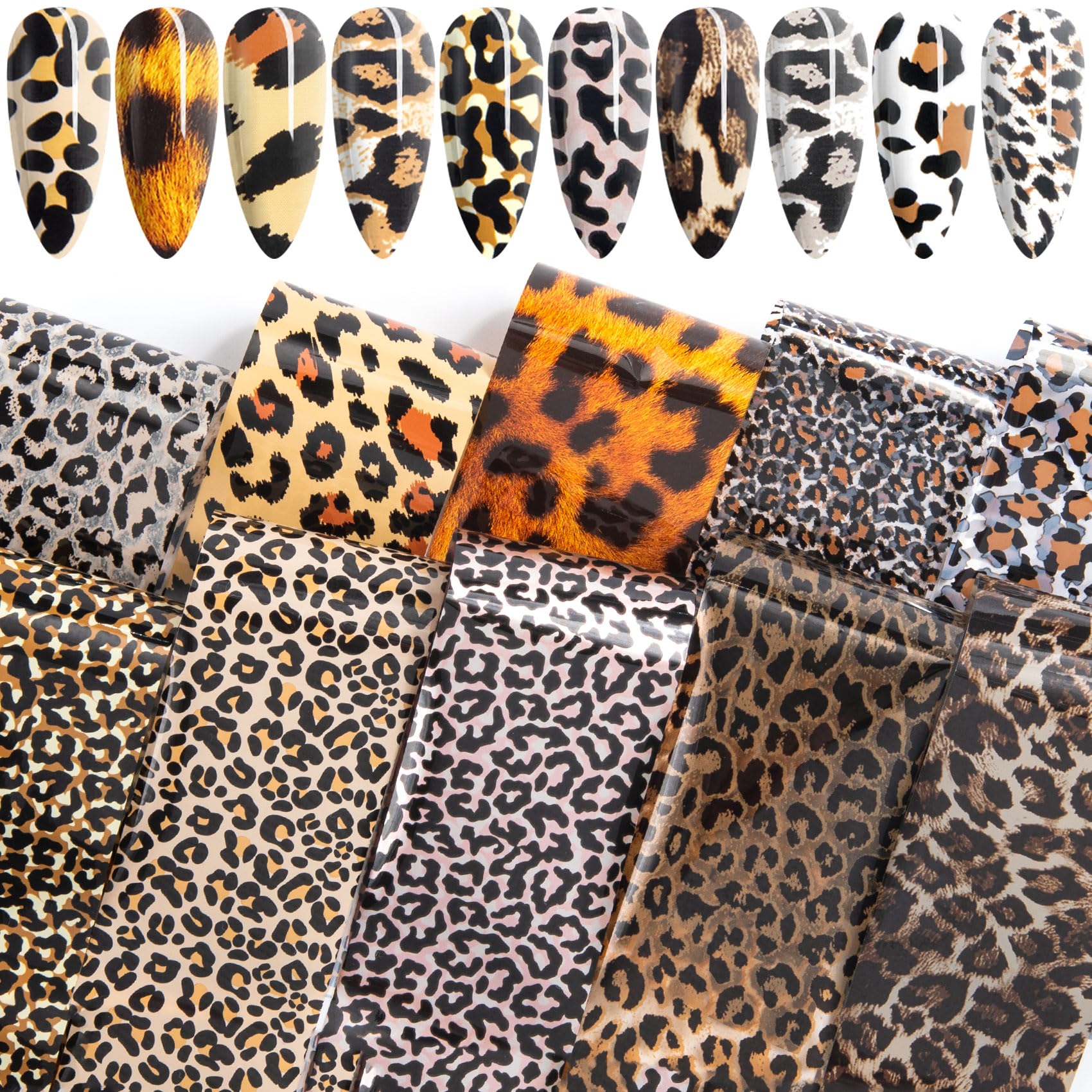 Alpinleux leopard nail art stickers close-up for quick, chic manicures.