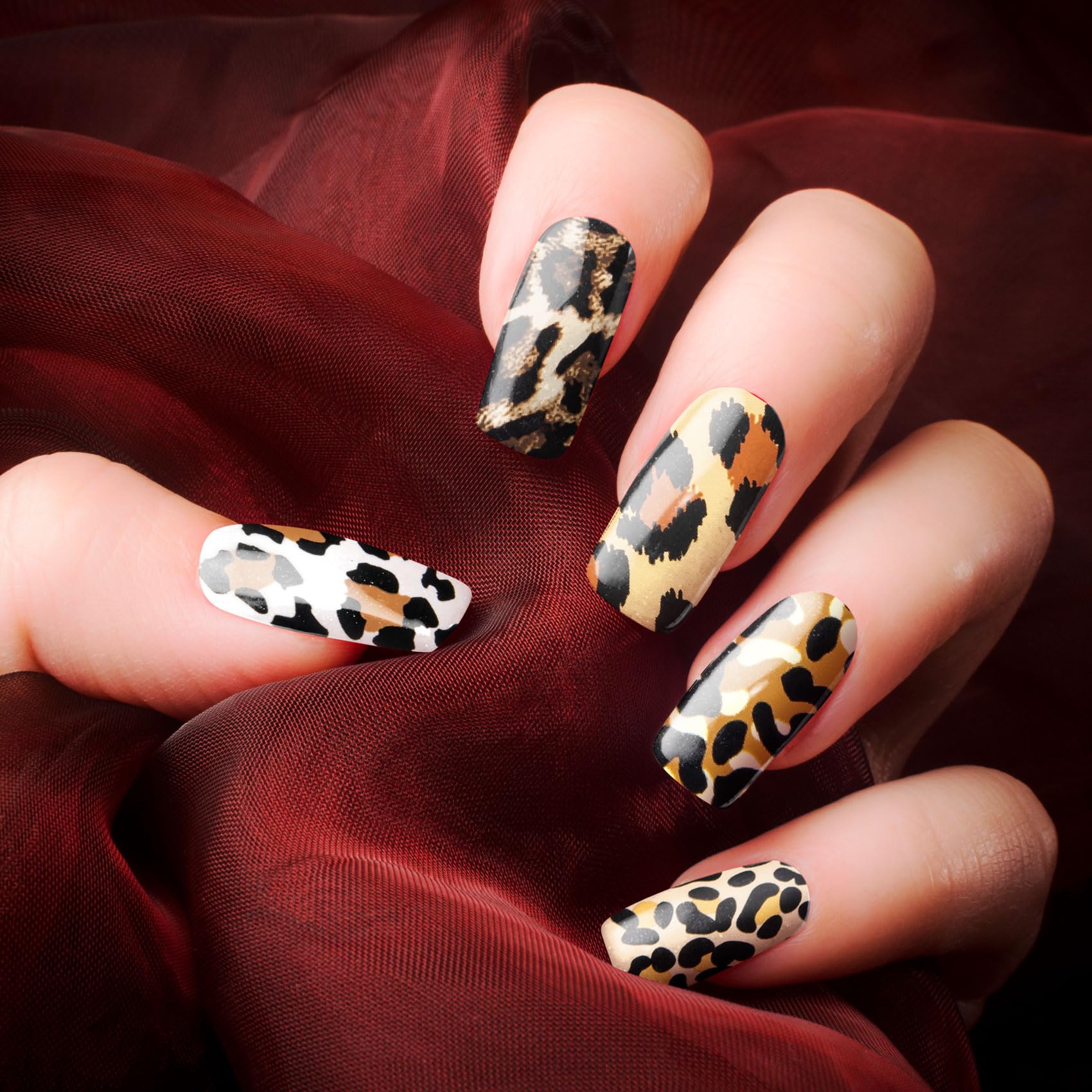 Alpinleux leopard decals suitable for nails and other crafts like cards.