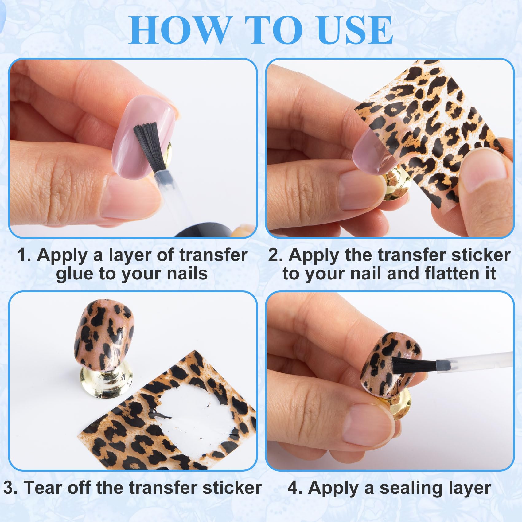Alpinleux leopard transfer stickers offer easy, beginner-friendly nail application.