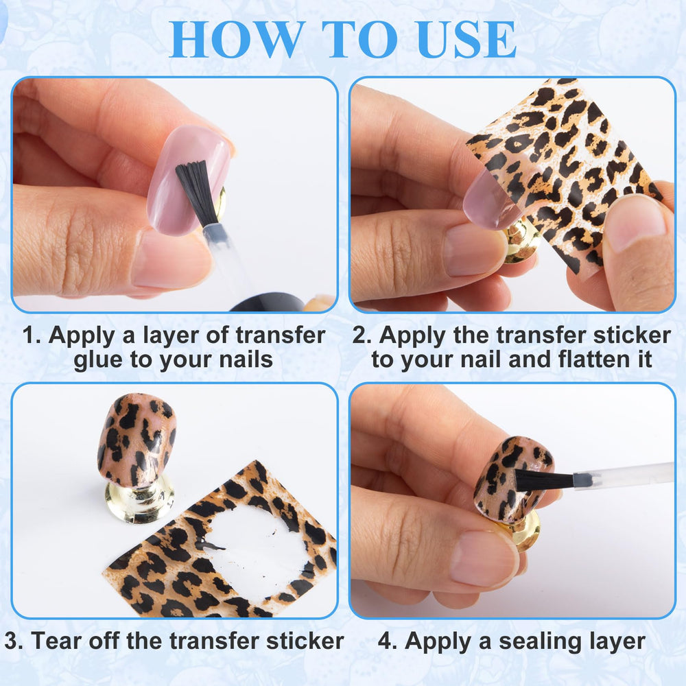 Alpinleux leopard transfer stickers offer easy, beginner-friendly nail application.