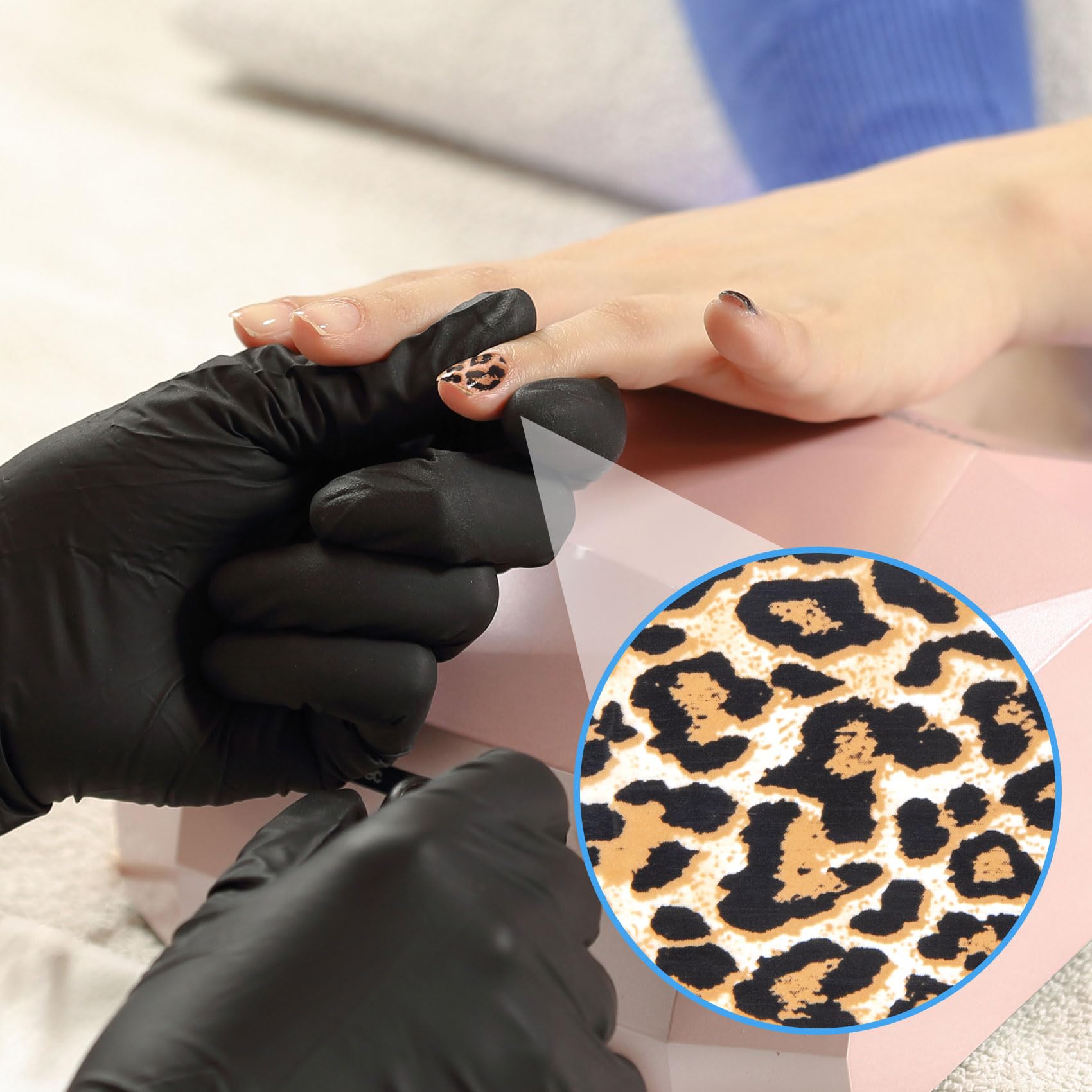 Alpinleux leopard design decals enhance nails with crisp patterns.