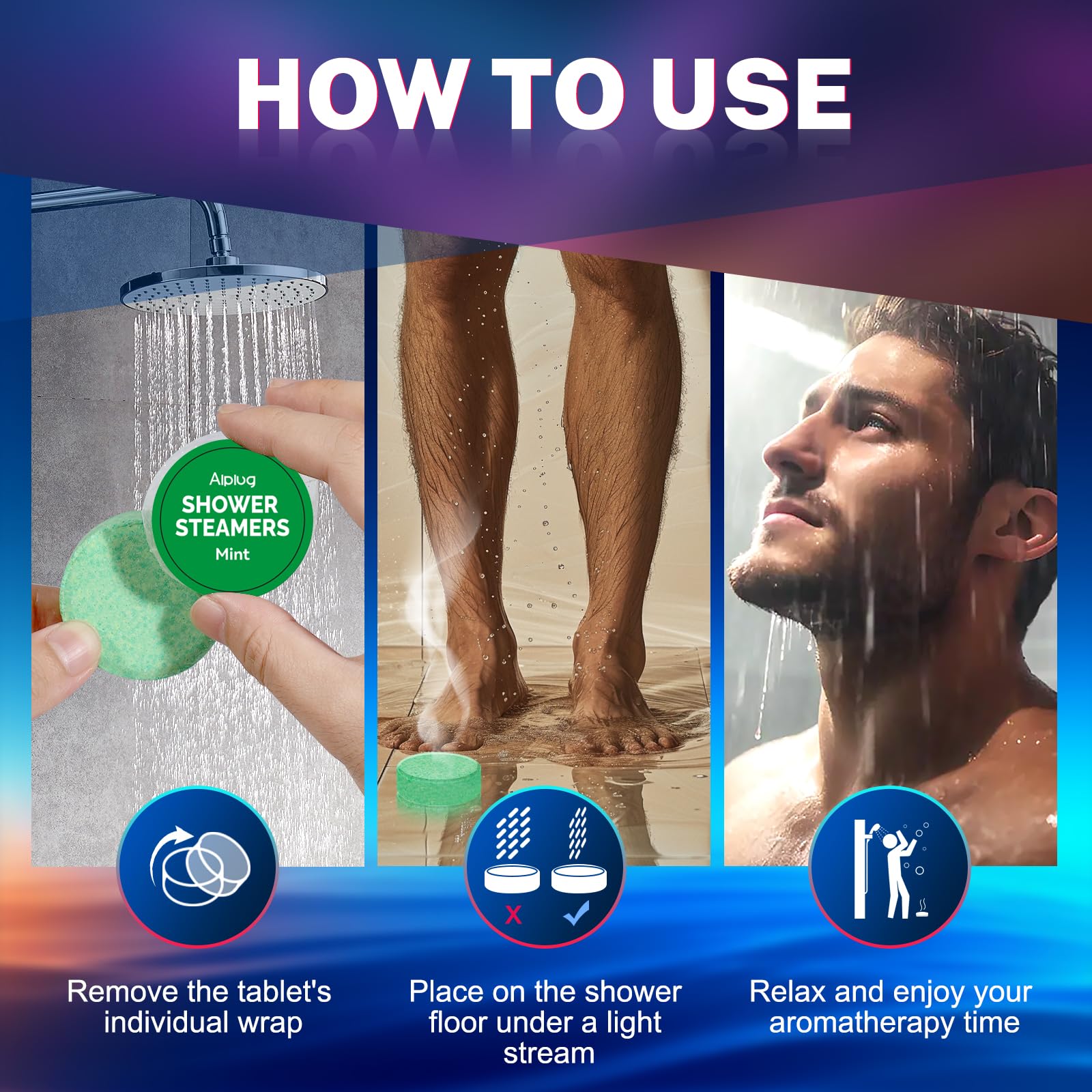 ALPLUG men's shower steamers transform daily showers into a spa-like ritual