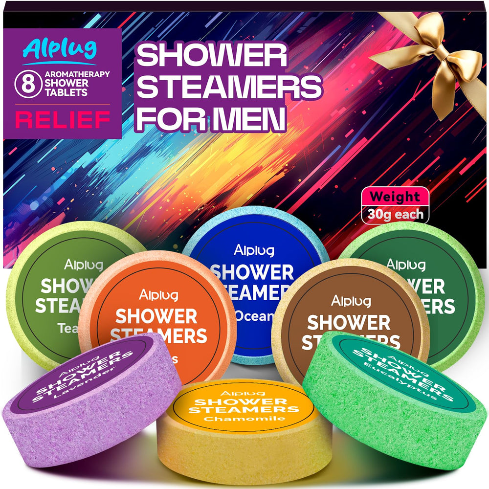 ALPLUG men's shower steamers gift box for Valentines, with relaxing aroma