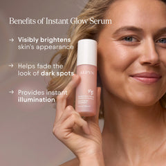 Alpyn Beauty Glow Serum being applied on hand for quick absorption and glow.