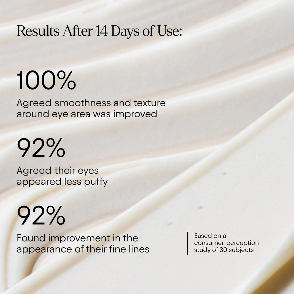 Alpyn Beauty Line-Filling Eye Balm applied to the under-eye area for a subtle brighten.
