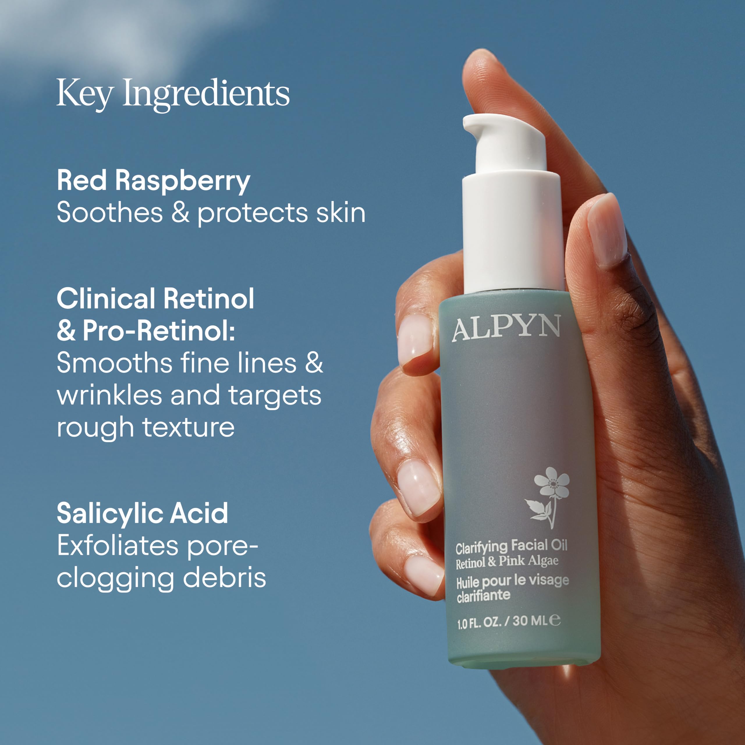 Glowing, refreshed skin concept after using Alpyn Clarifying Oil.