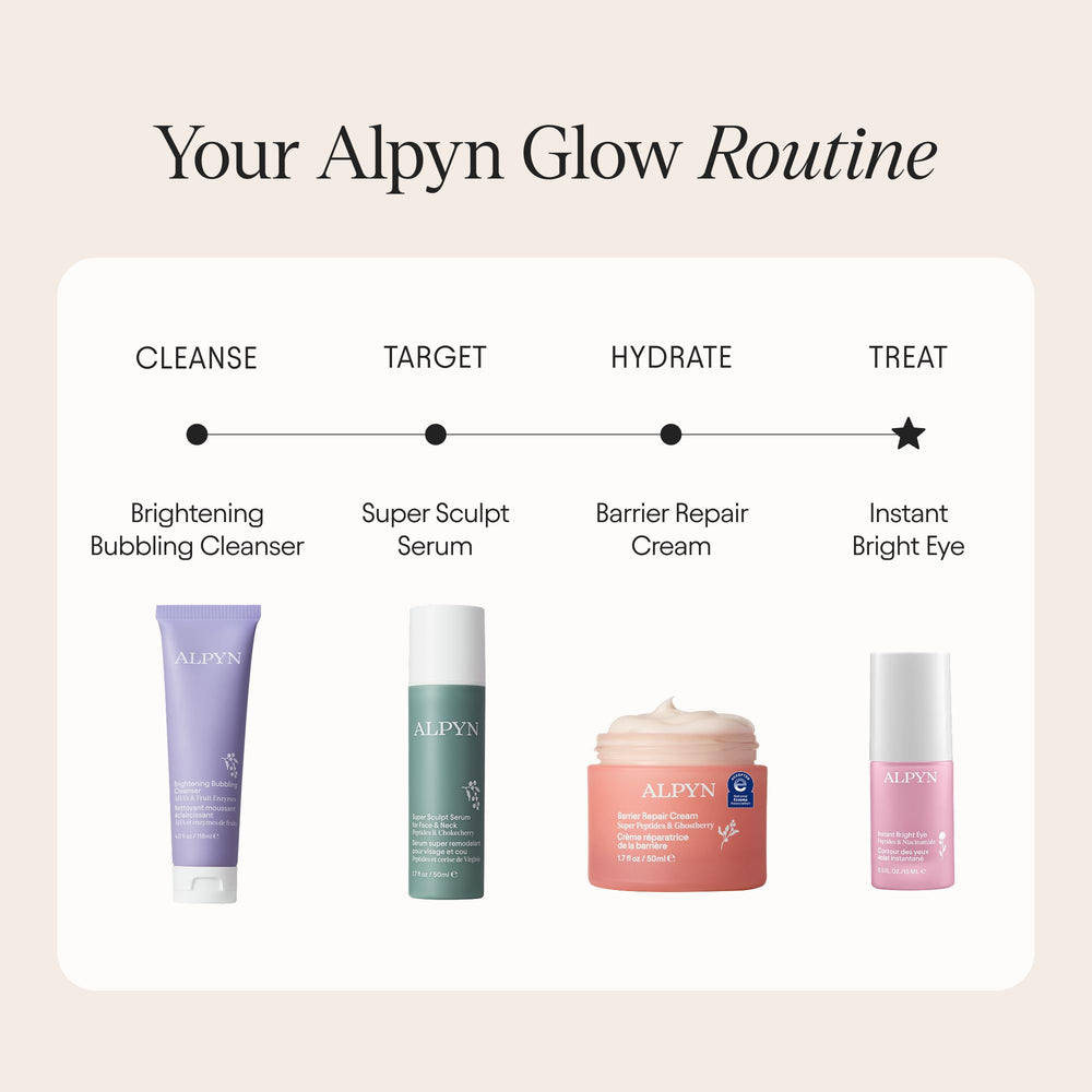 Alpyn Beauty Instant Bright Eye close-up on skin showing refreshed under-eye look.