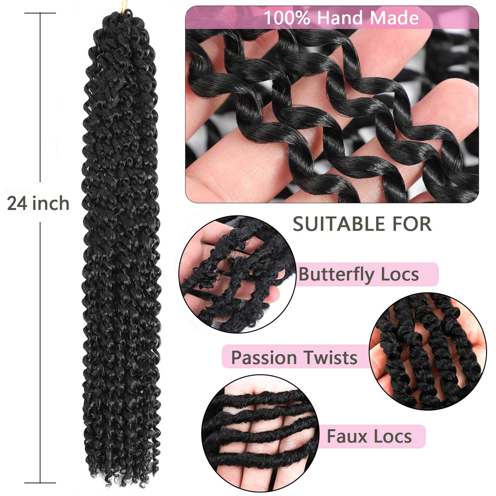 Alrence Boho crochet braids 24-inch reveal lightweight, breathable comfort for all-day use.