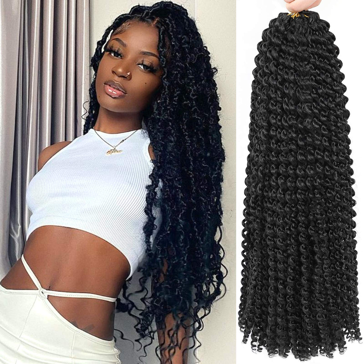Alrence Passion Twist 24-inch pack8 close-up shows soft, natural-looking fibers for daily wear.
