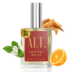 ALT Crystal No. 23 bottle-front shows the unisex fragrance with day-to-night versatility.