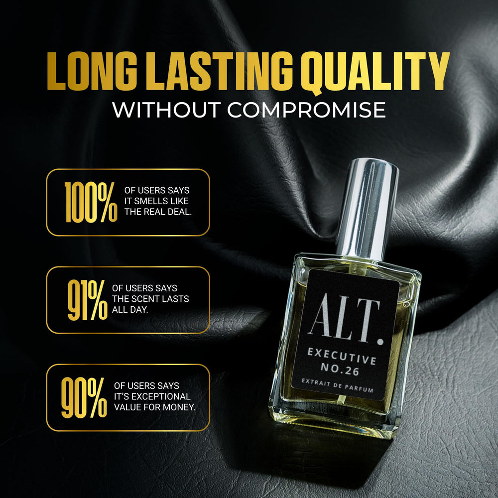 ALT. Fragrances Executive 26 daily-use scene suggests all-day confidence and versatility