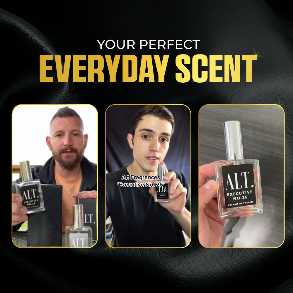 ALT. Fragrances Executive 26 label artwork displays signature scent profile and style