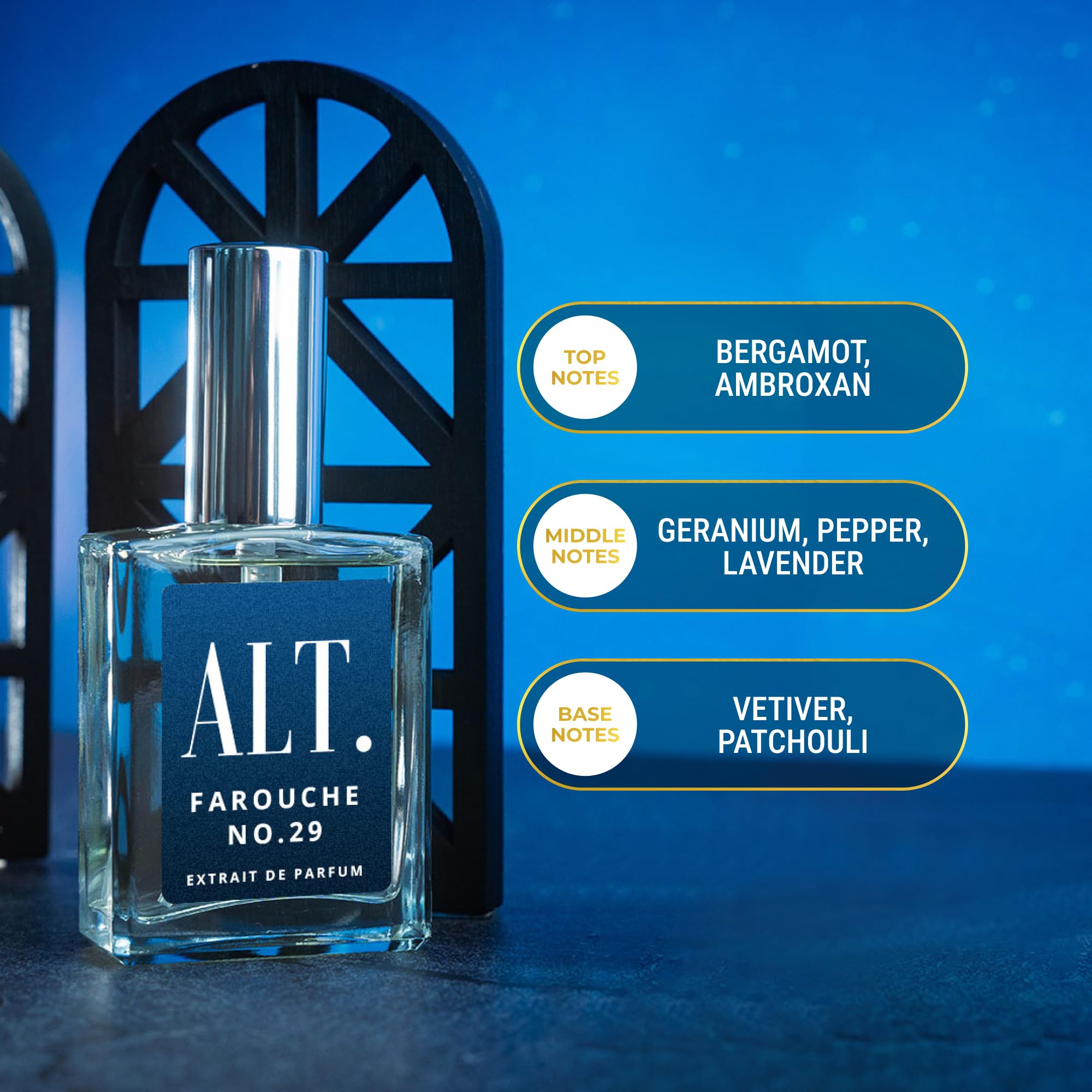 ALT. FRAGRANCES Farouche spray bottle, easy to apply for instant notes.