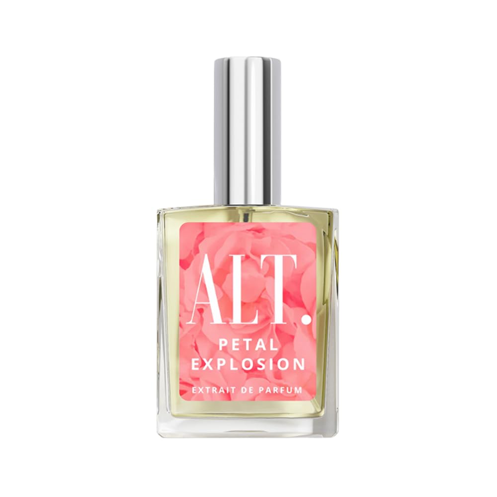 ALT. FRAGRANCES Petal Explosion bottle on display, long-lasting floral perfume for daily wear.
