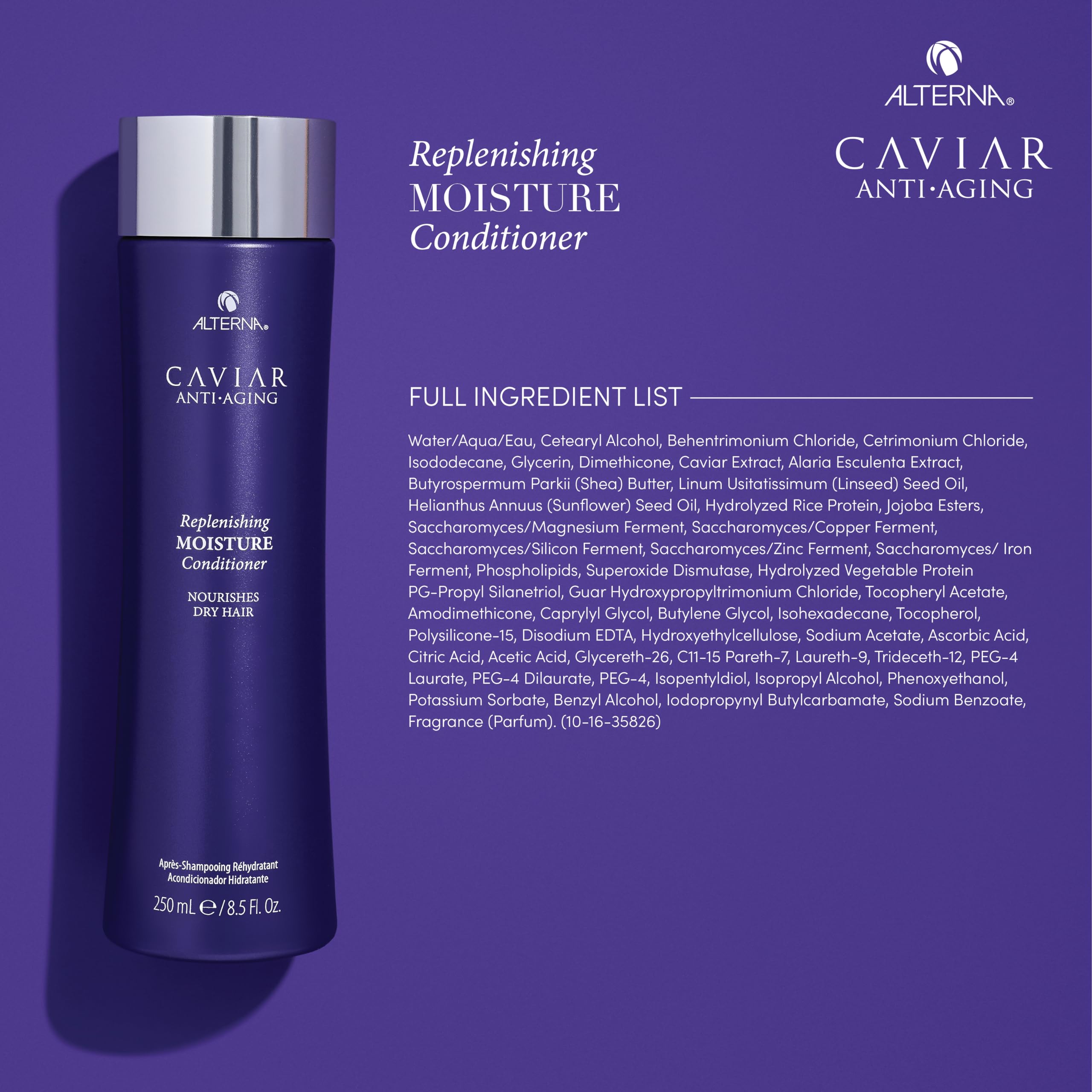 Alterna Age-Control Complex label highlights anti-aging care for hair fibers.
