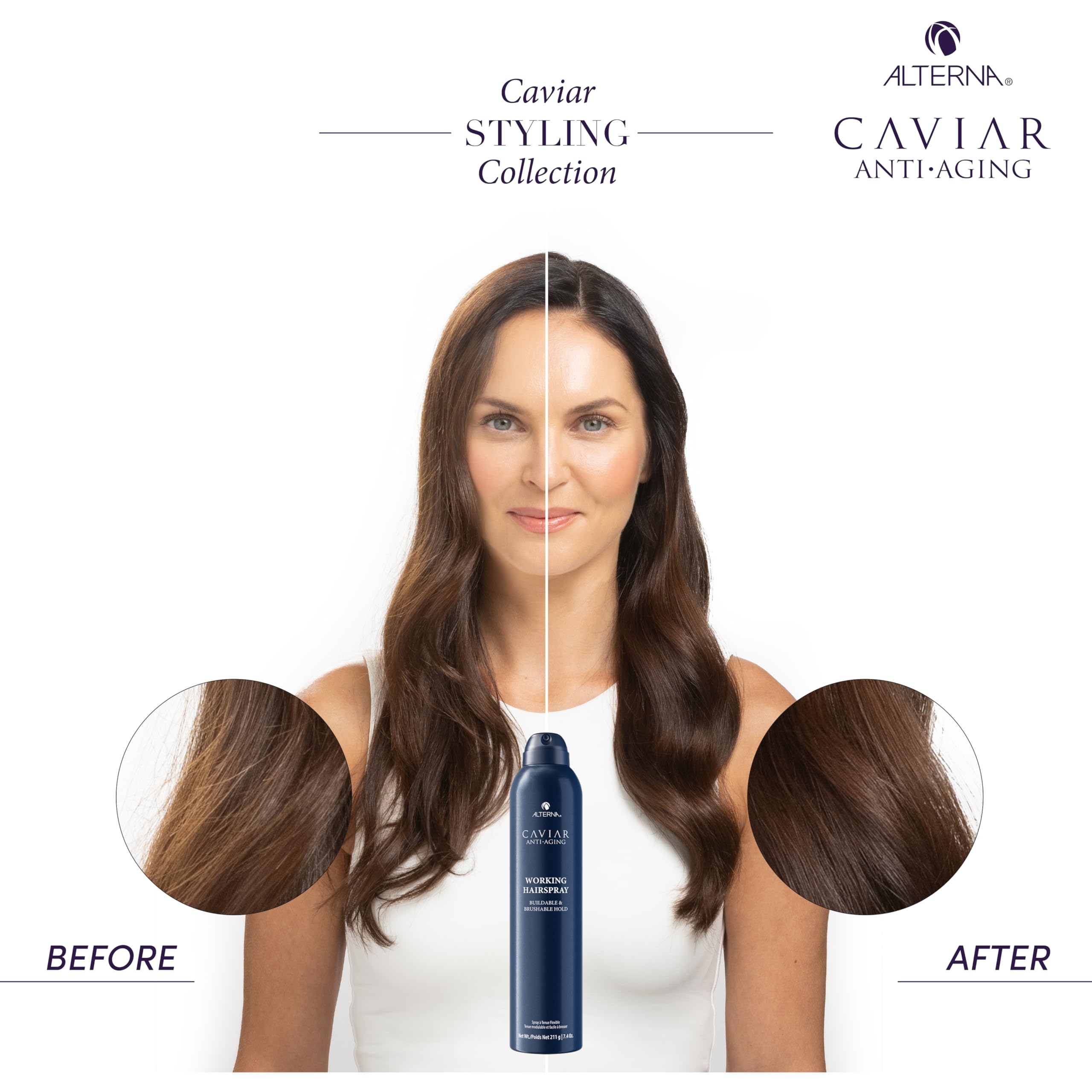 Alterna Caviar Anti-Aging suitable for straight to tightly coiled hair.