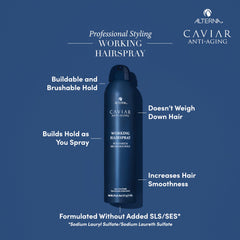 Alterna Caviar Anti-Aging dry-finish spray with light hold for movement.