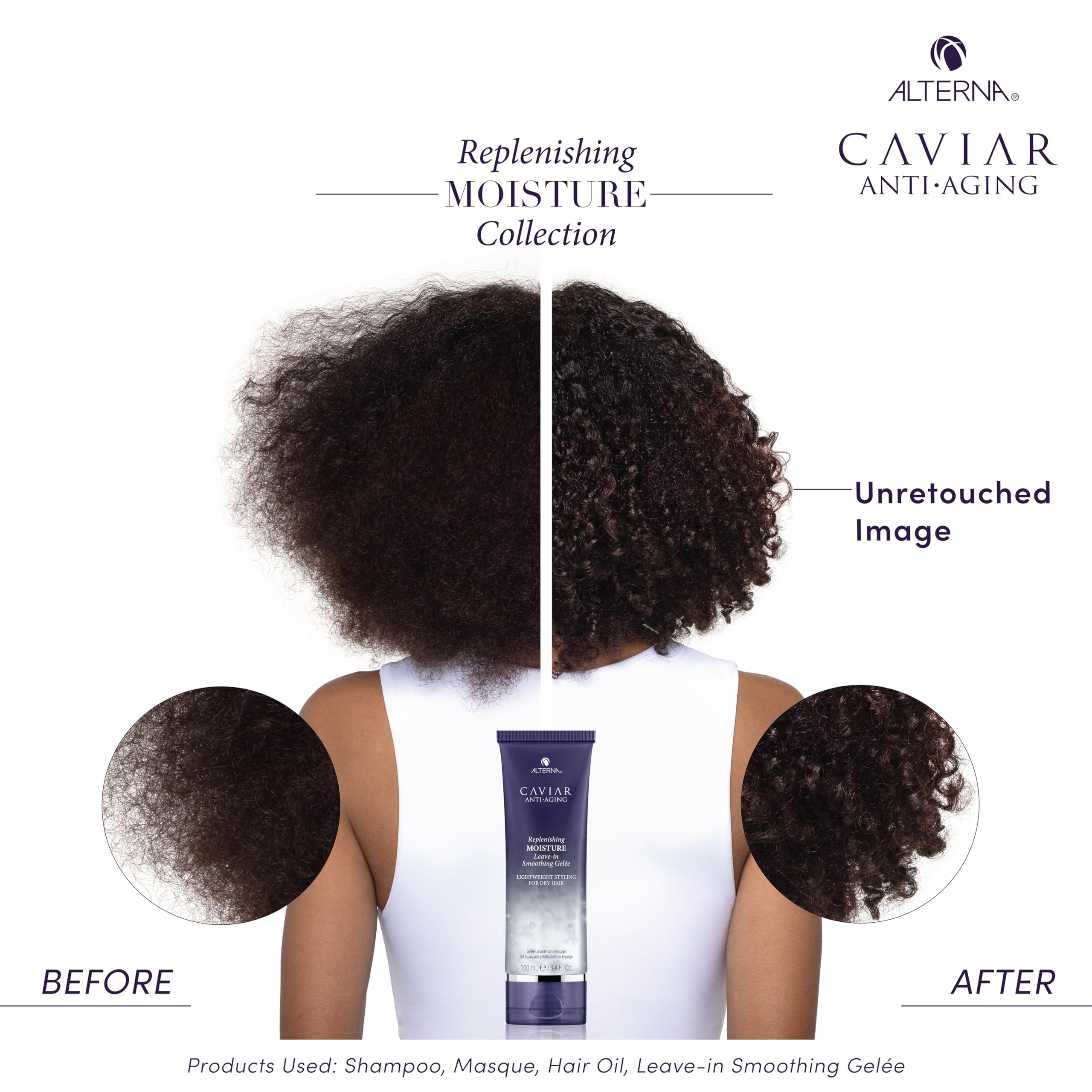 Alterna CAVIAR Anti-Aging Leave-In Gelee after use yields smoother hair.