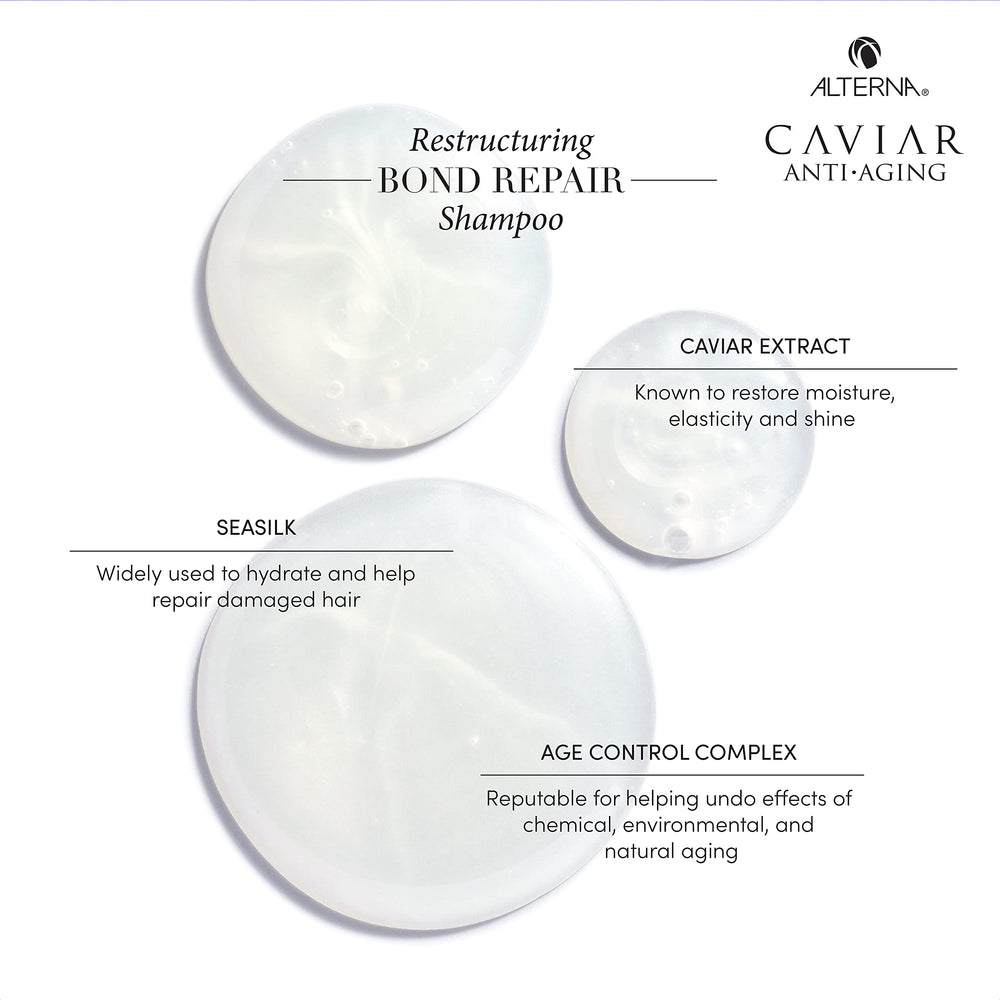 Close-up of caviar extract and omega-rich ingredients in Alterna formula.