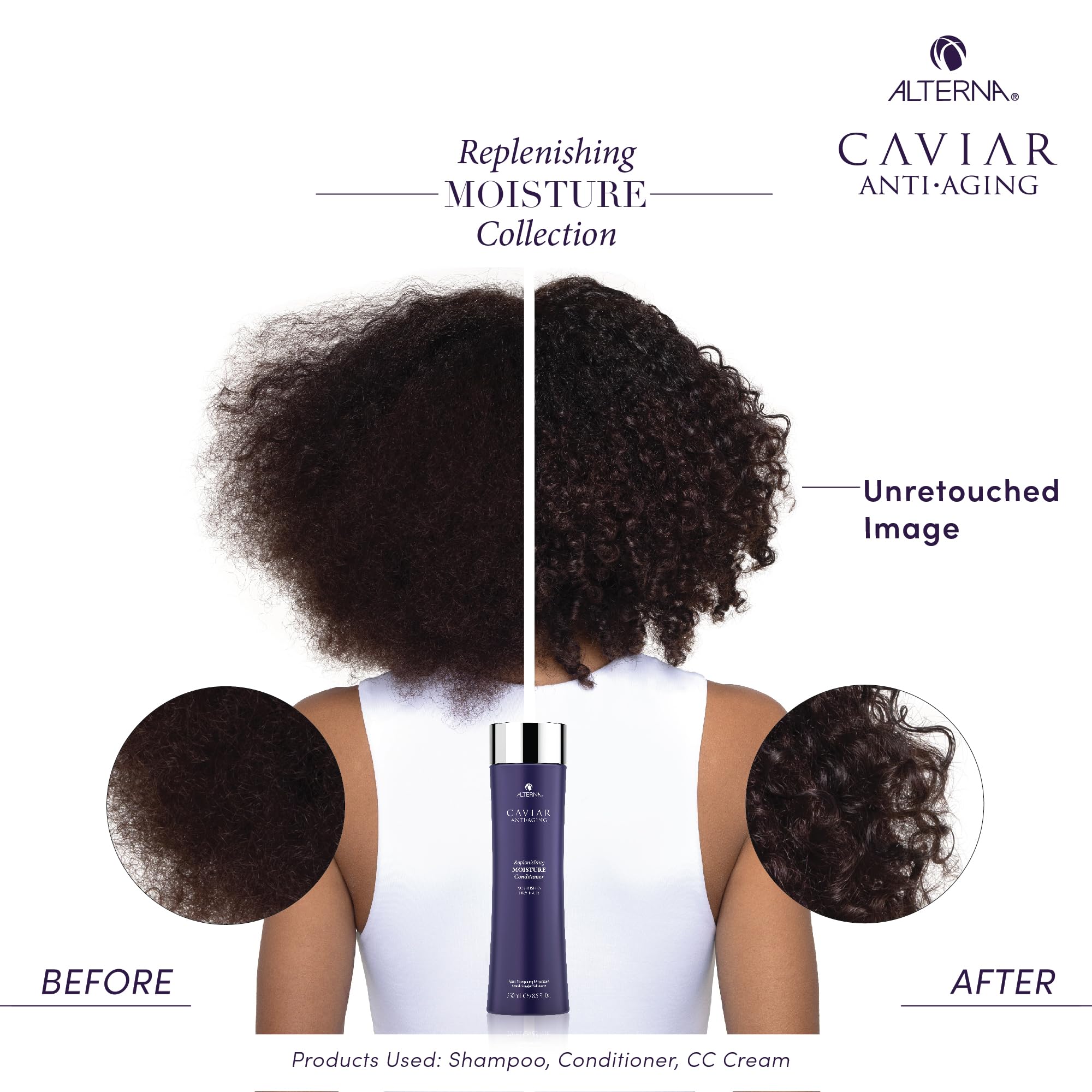 Alterna bottle finish emphasizes shine and smoothness for everyday styling.