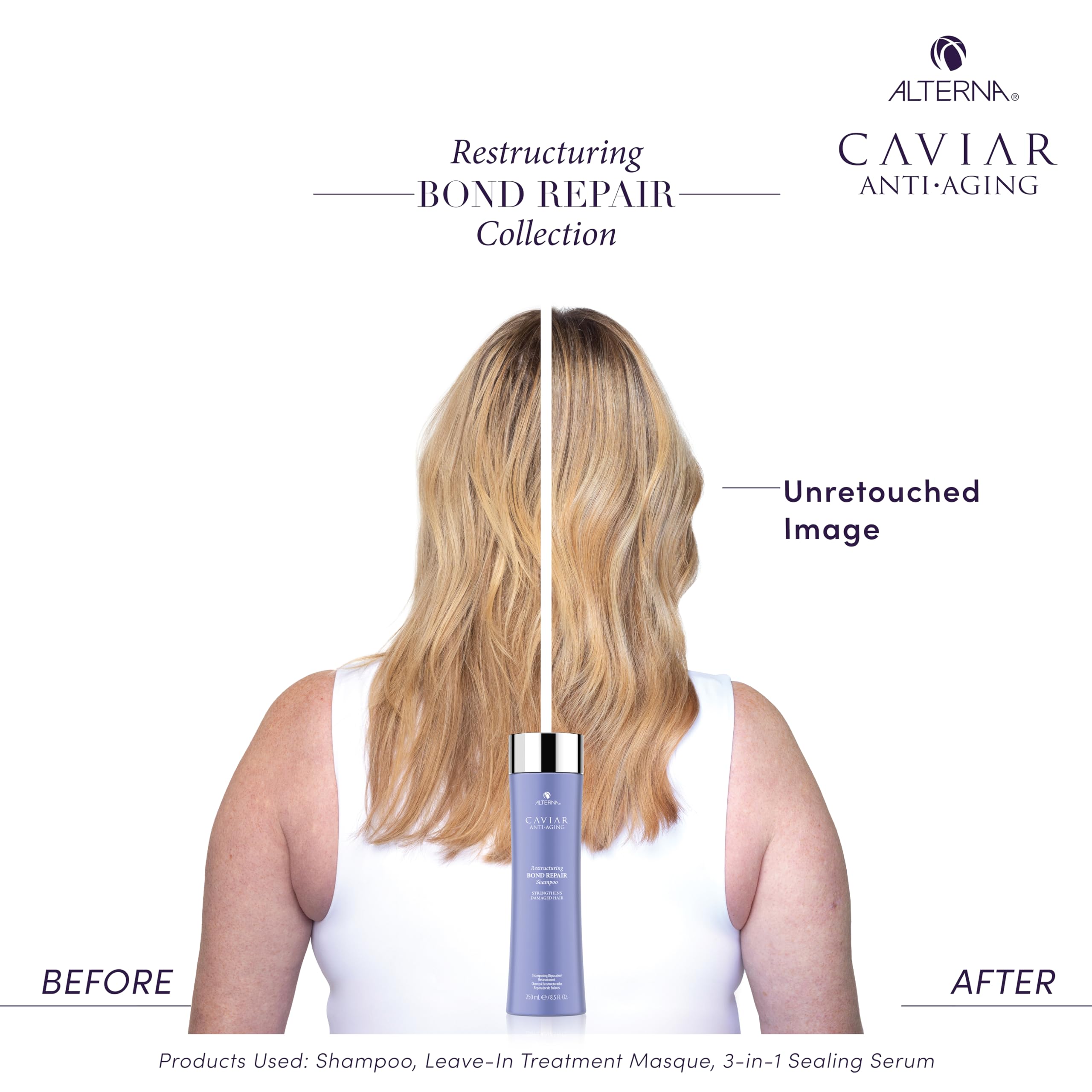 Hair textures from straight to coiled showcase Alterna use.