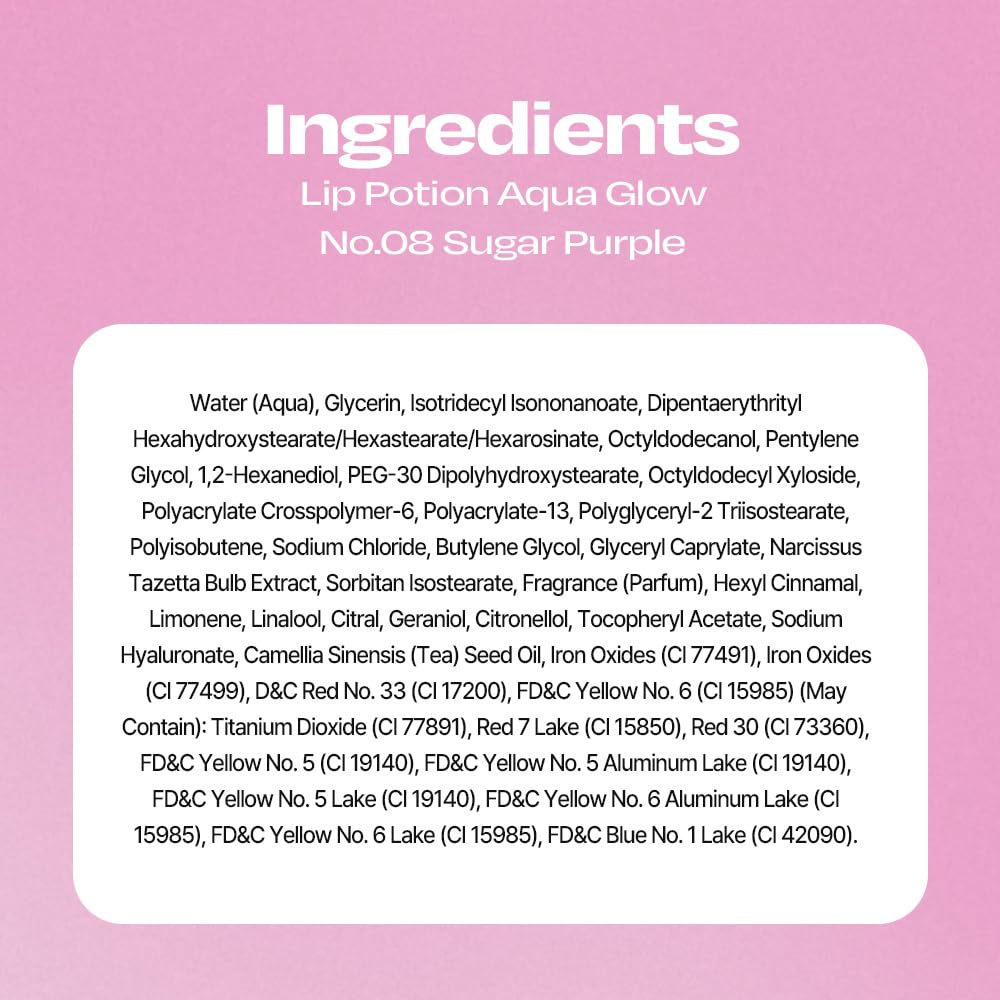 Alternativestereo Lip Potion Aqua Glow No.8 Sugar Purple product shot for everyday wear.
