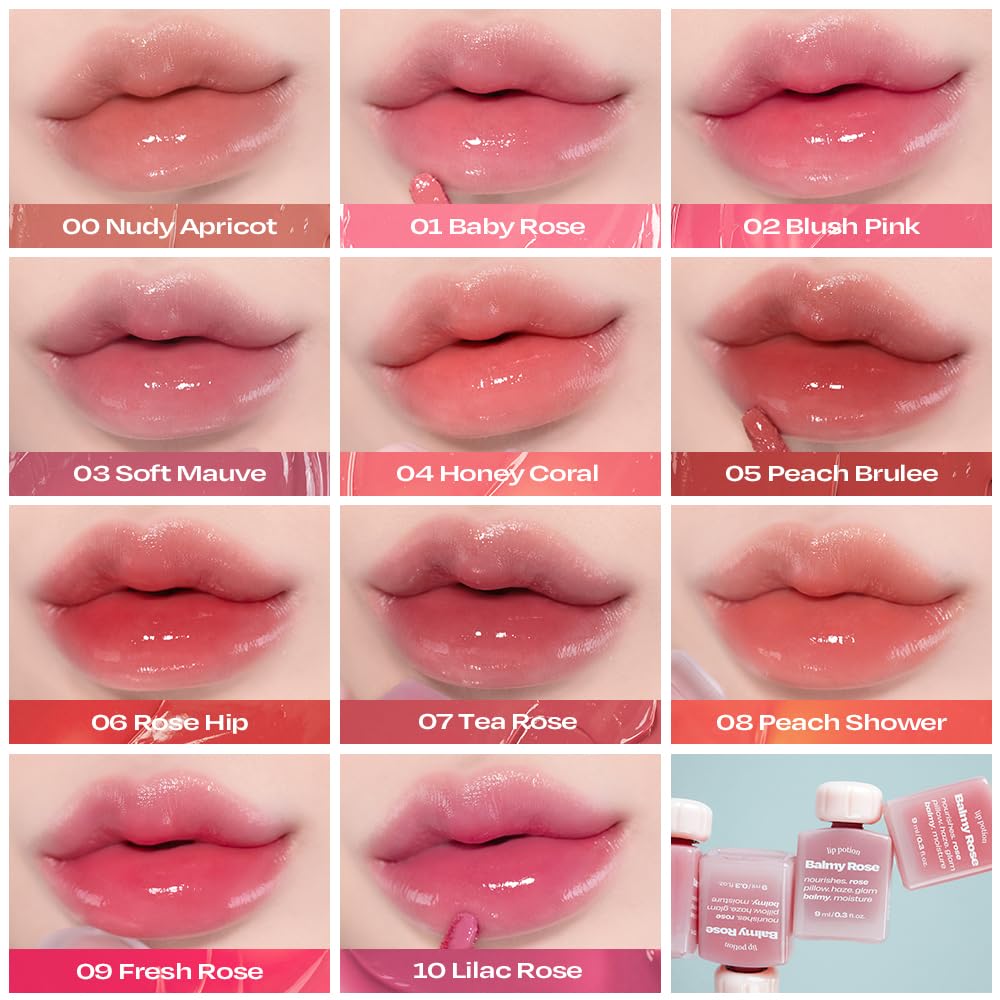 Alternativestereo Lip Potion Balmy Rose lip swatch yields natural rosy flush.