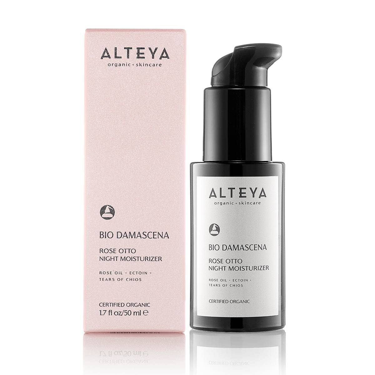 Alteya Night Moisturizer jar close-up highlights creamy texture and premium packaging