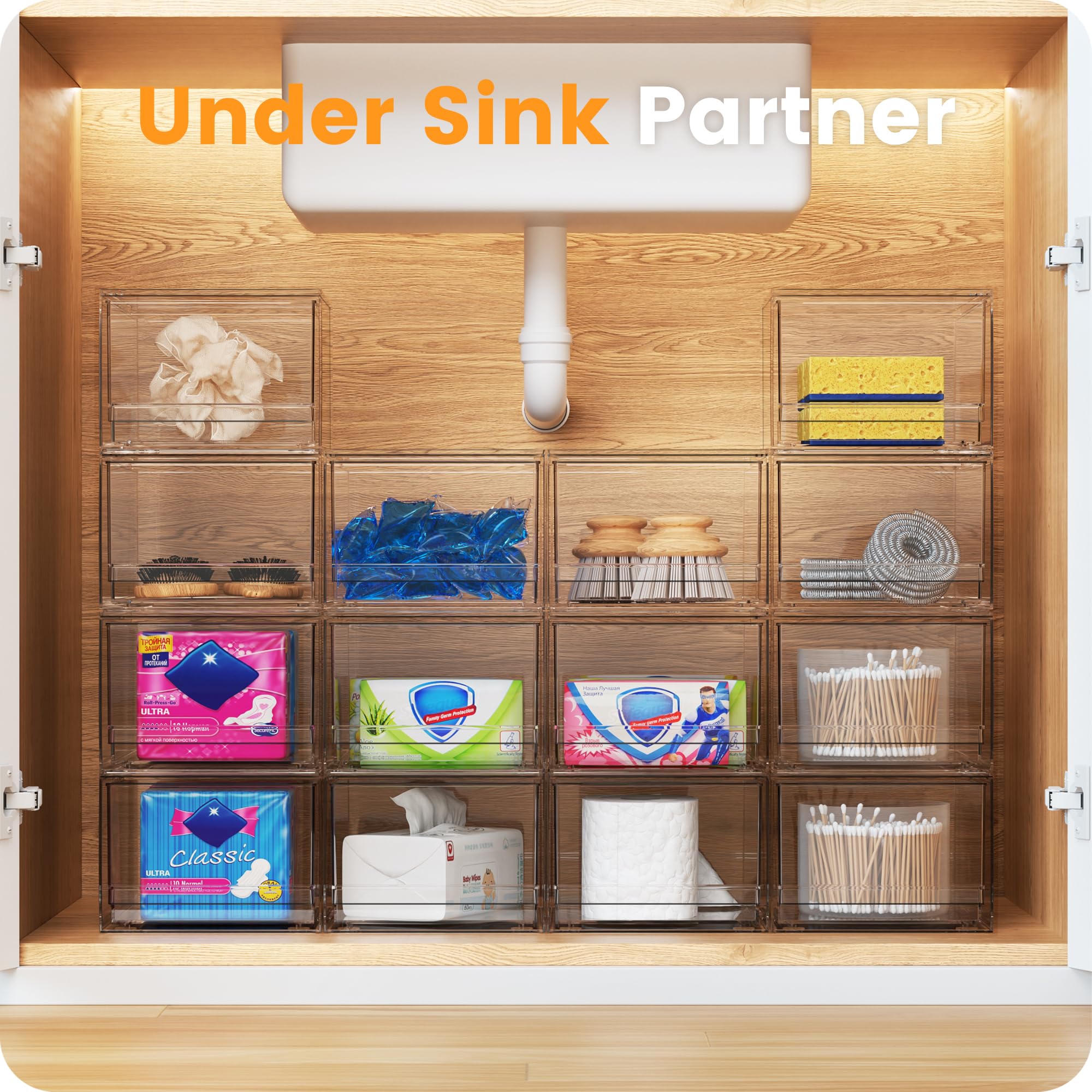 A-LuGei office desk organizer drawer stores pens and clips neatly.
