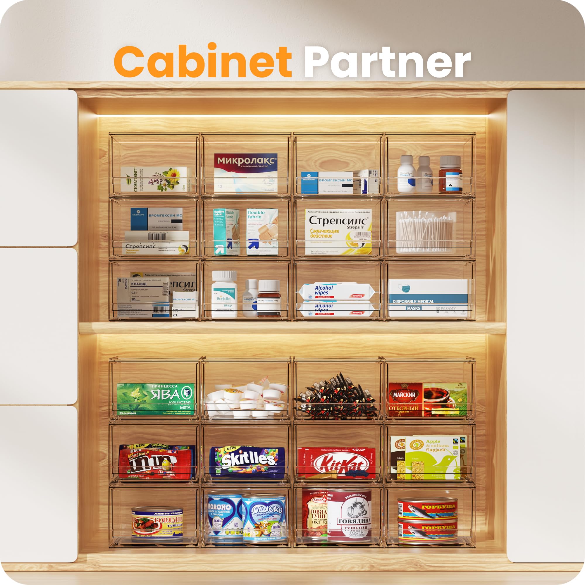 A-LuGei pantry storage drawer bin saves surface space and reduces clutter.