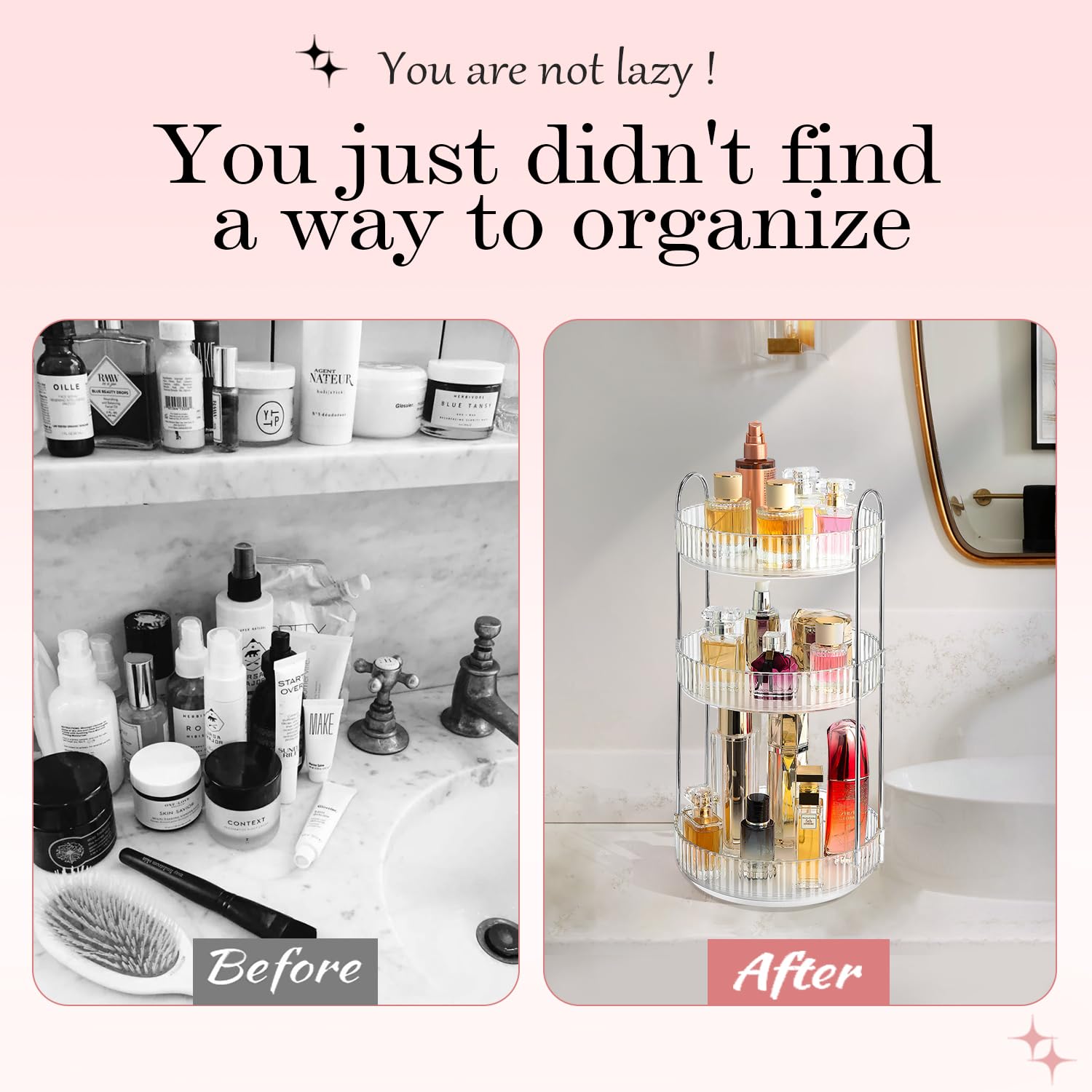 ALUYUO full-capacity setup demonstrates space for perfumes and cosmetics.