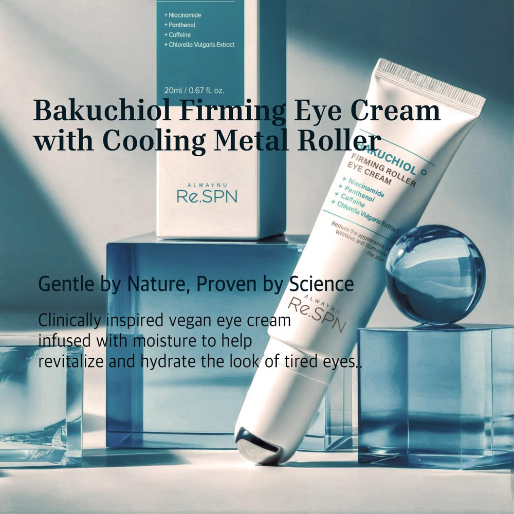 AlwayNu Re.SPN Bakuchiol Eye Cream cooling roller close-up