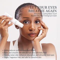 Applying AlwayNu Re.SPN Bakuchiol Eye Cream to under-eye puffiness