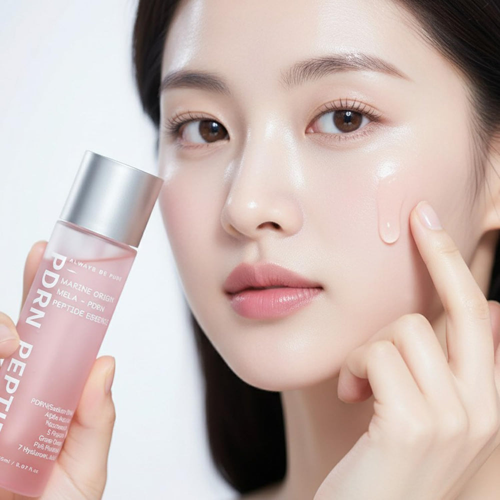 Morning routine shot featuring refreshed skin after applying Always Be Pure serum.
