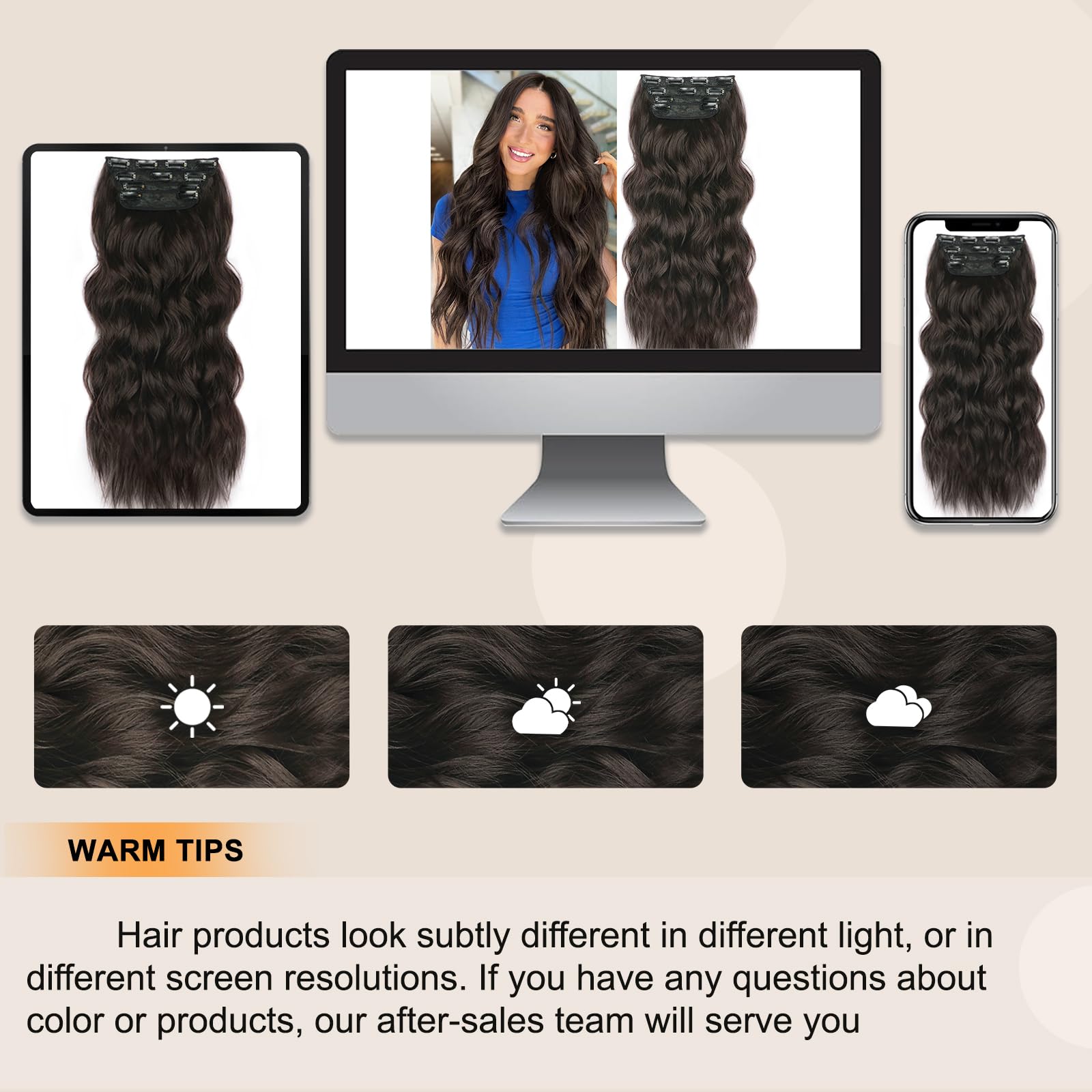 ALXNAN easy clip-in system saves time on styling mornings