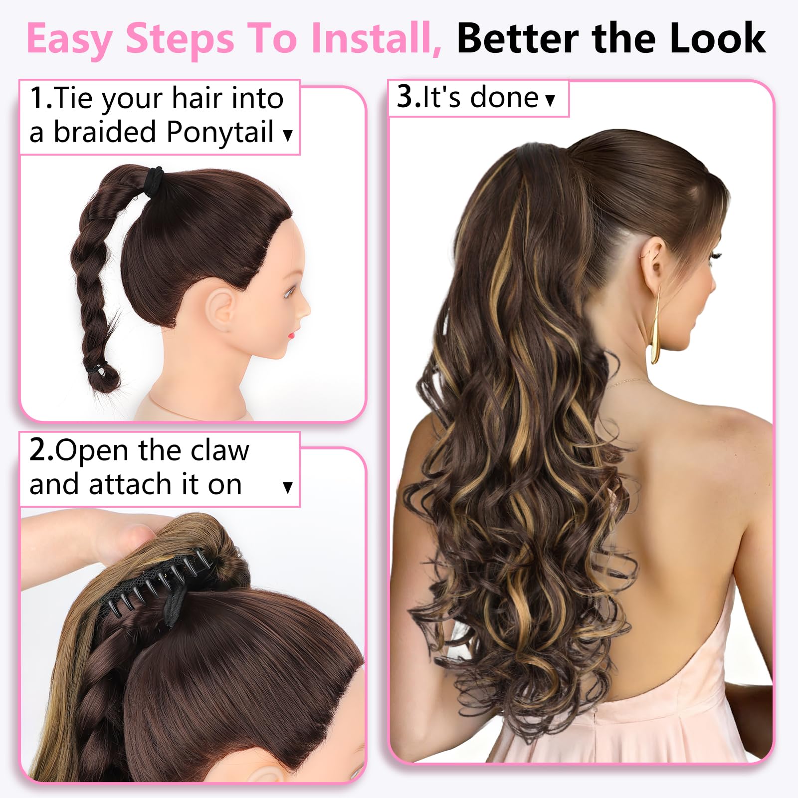 ALXNAN ponytail suits weddings, dates, and parties for versatile styling.