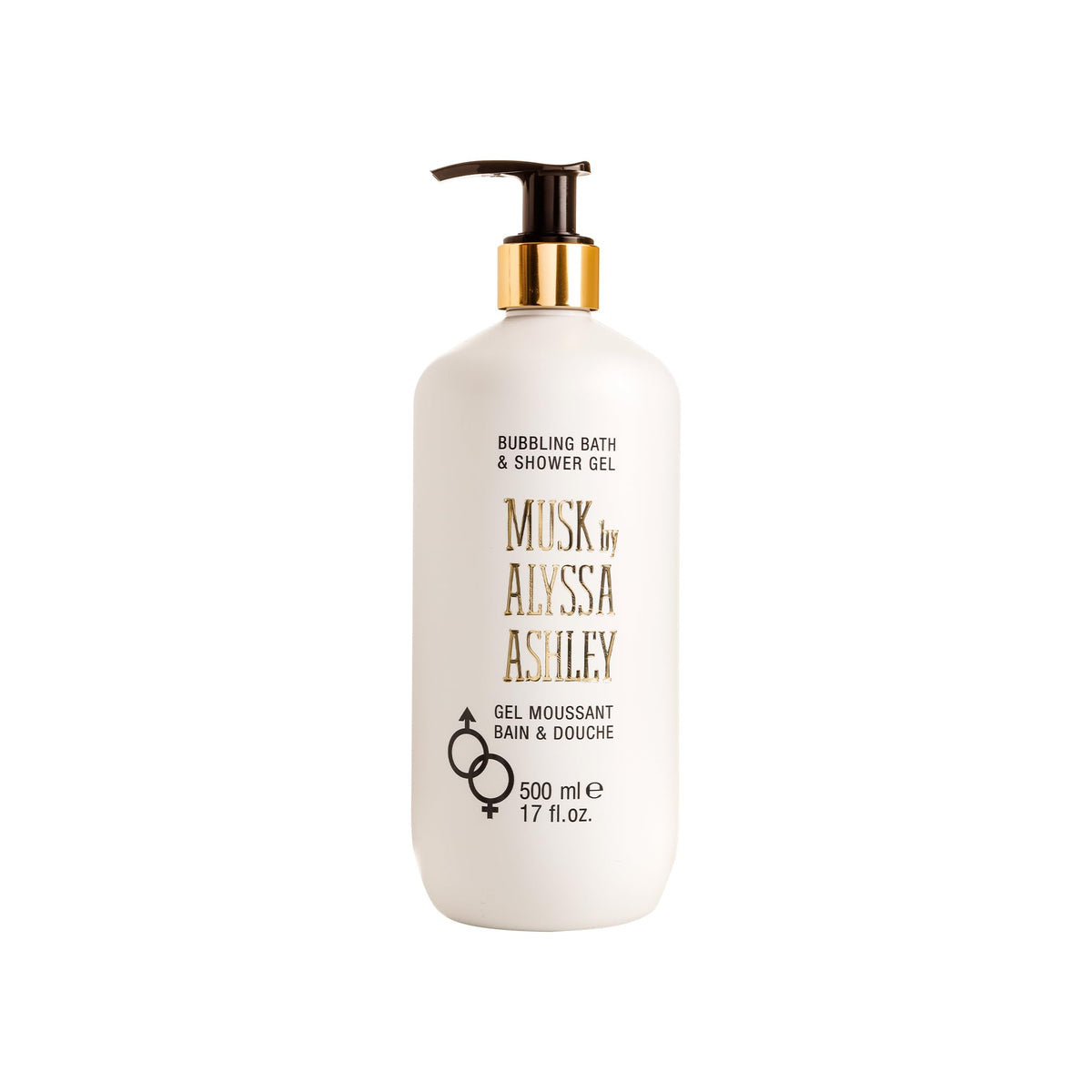 Alyssa Ashley Musk Bubbling Bath bottle with rich lather and unisex scent