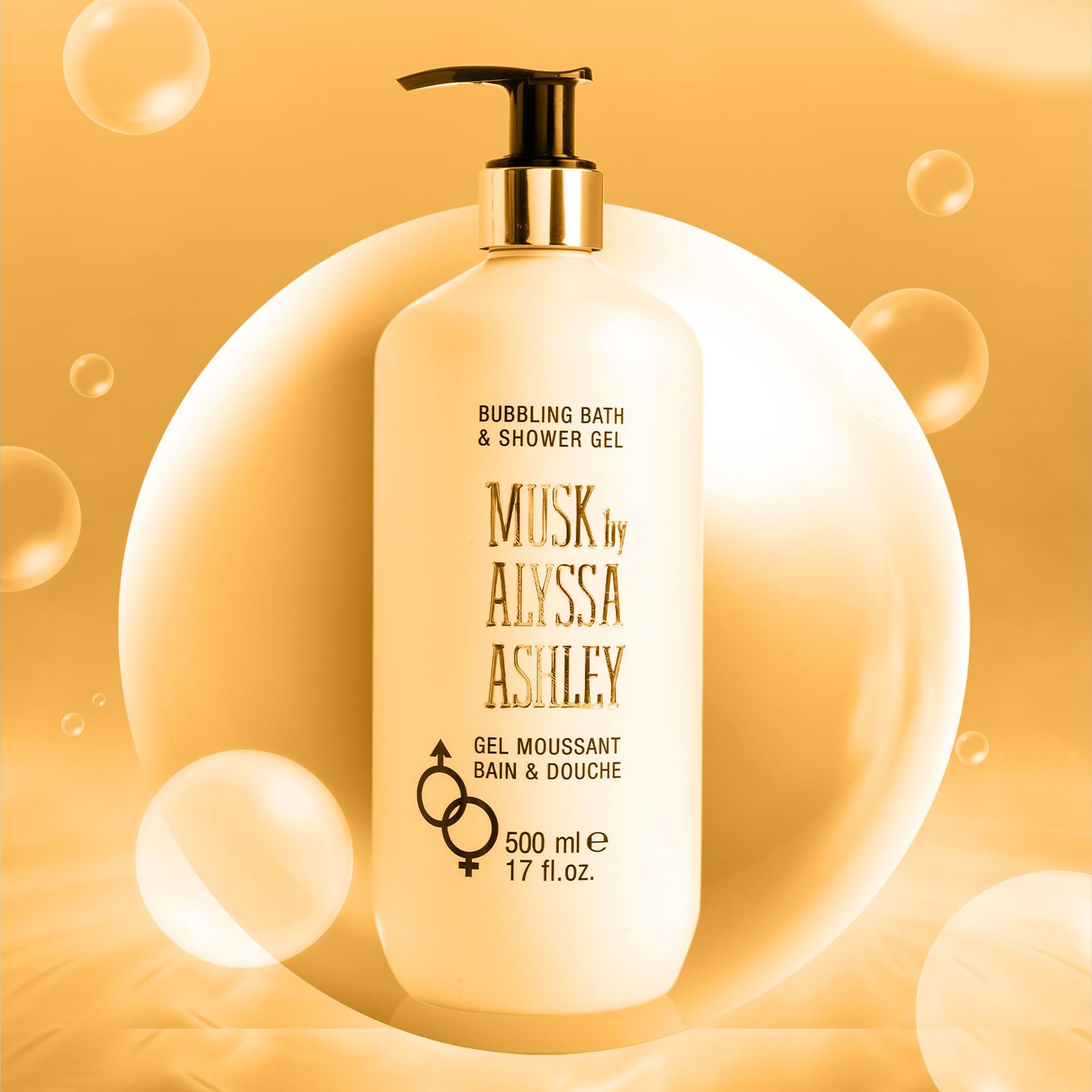 Close-up of Musk Bubbling Bath lather with soft bubbles and refreshing feel