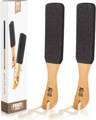 AM 8:00 pumice stone foot file 2-pack for at-home pedicure, smoothing rough skin