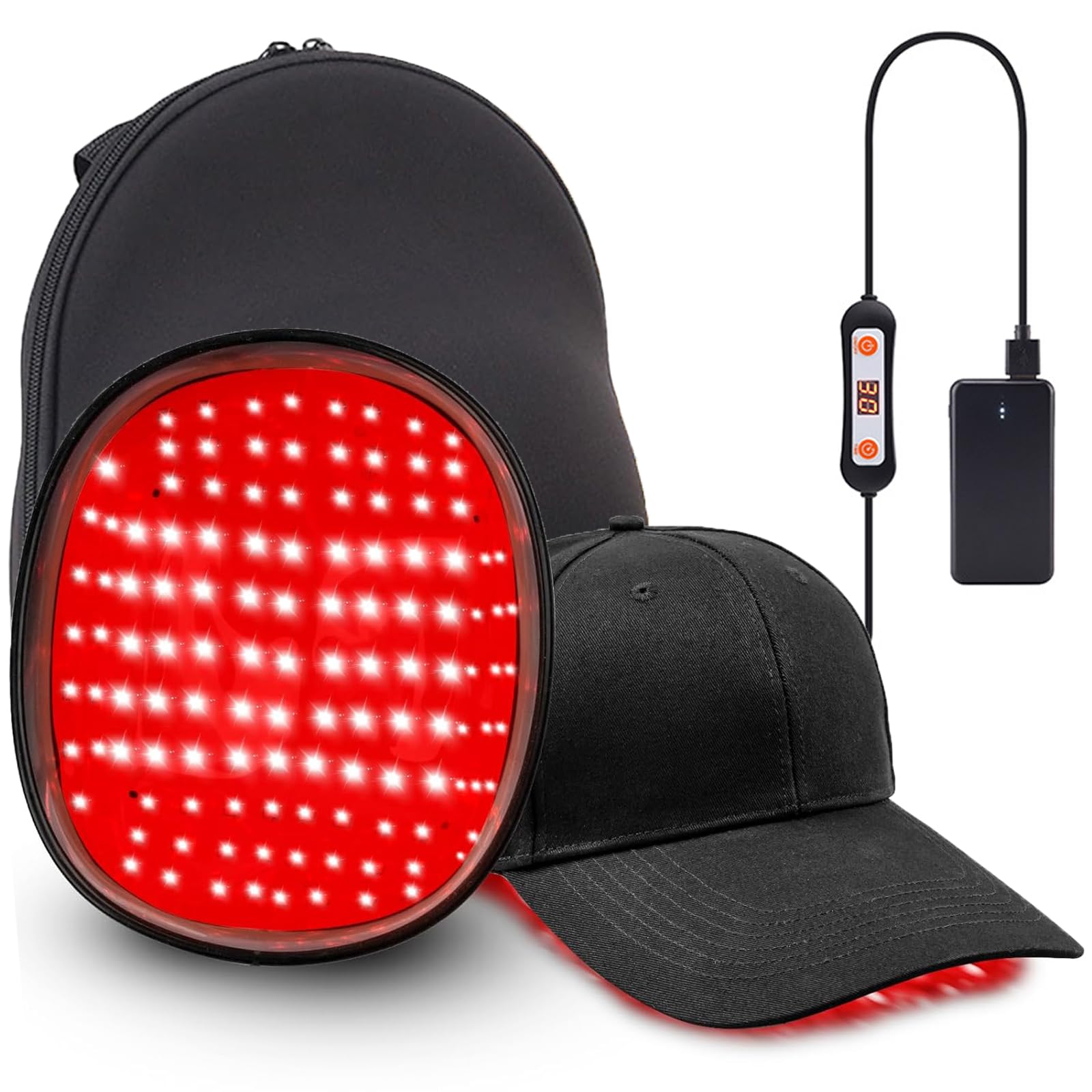 AmaBiuty Red Light Hair Growth Cap front view for at home hair regrowth sessions