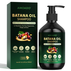 AMOADO Batana Oil Shampoo bottle for energizing cleanse for thinning hair.