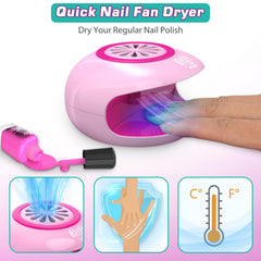 Amagoing storage desk keeps tools tidy during at-home nail design sessions.