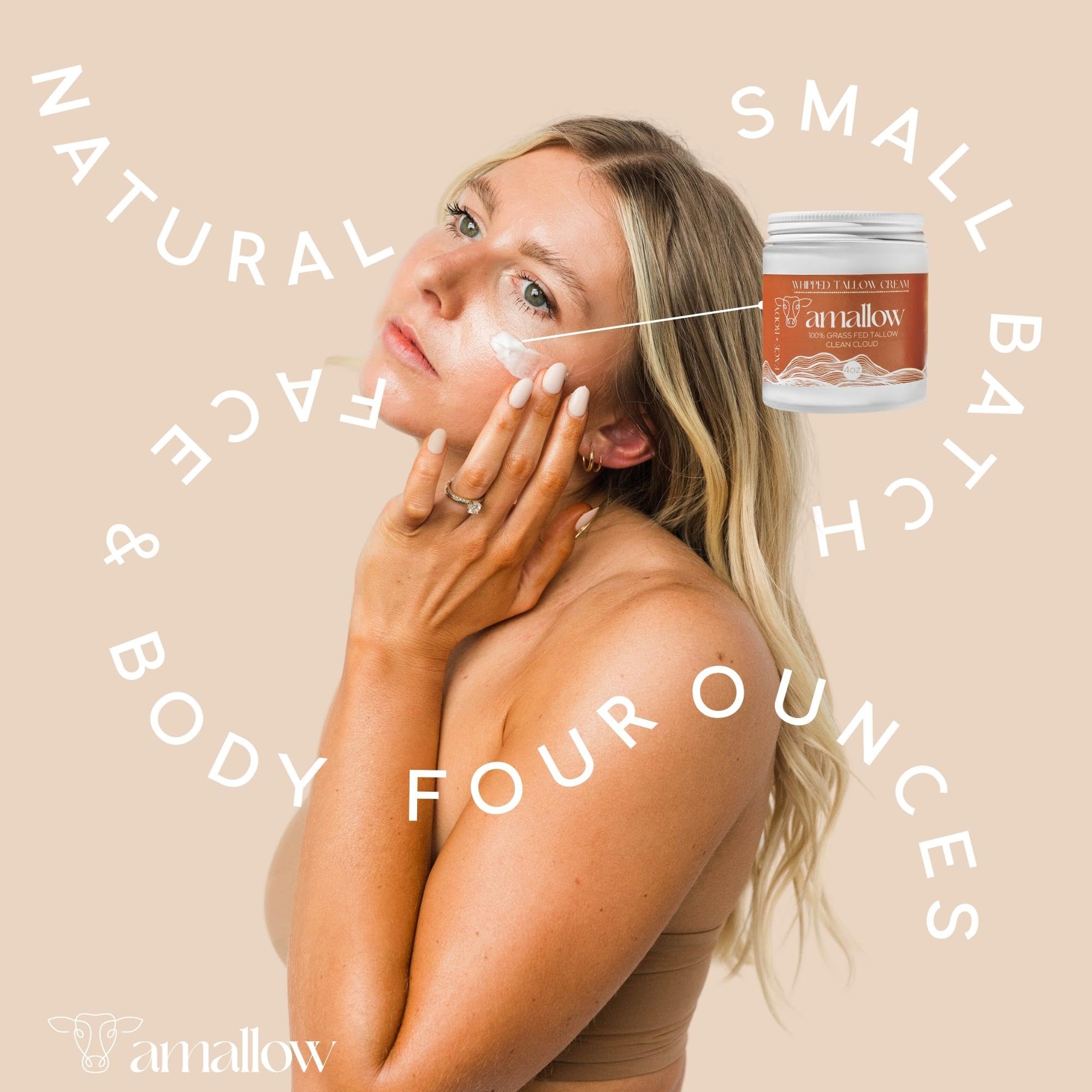 Amallow 4 oz packaging front view of the creamy moisturizer.