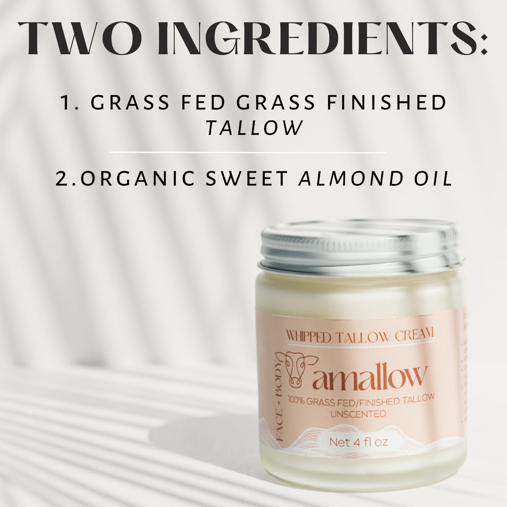 Creamy Amallow body moisturizer being applied to skin