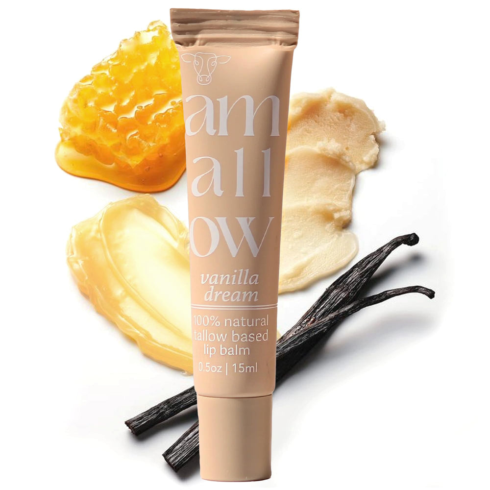 Amallow lip balm in squeezable tube showing mess-free on-the-go hydration