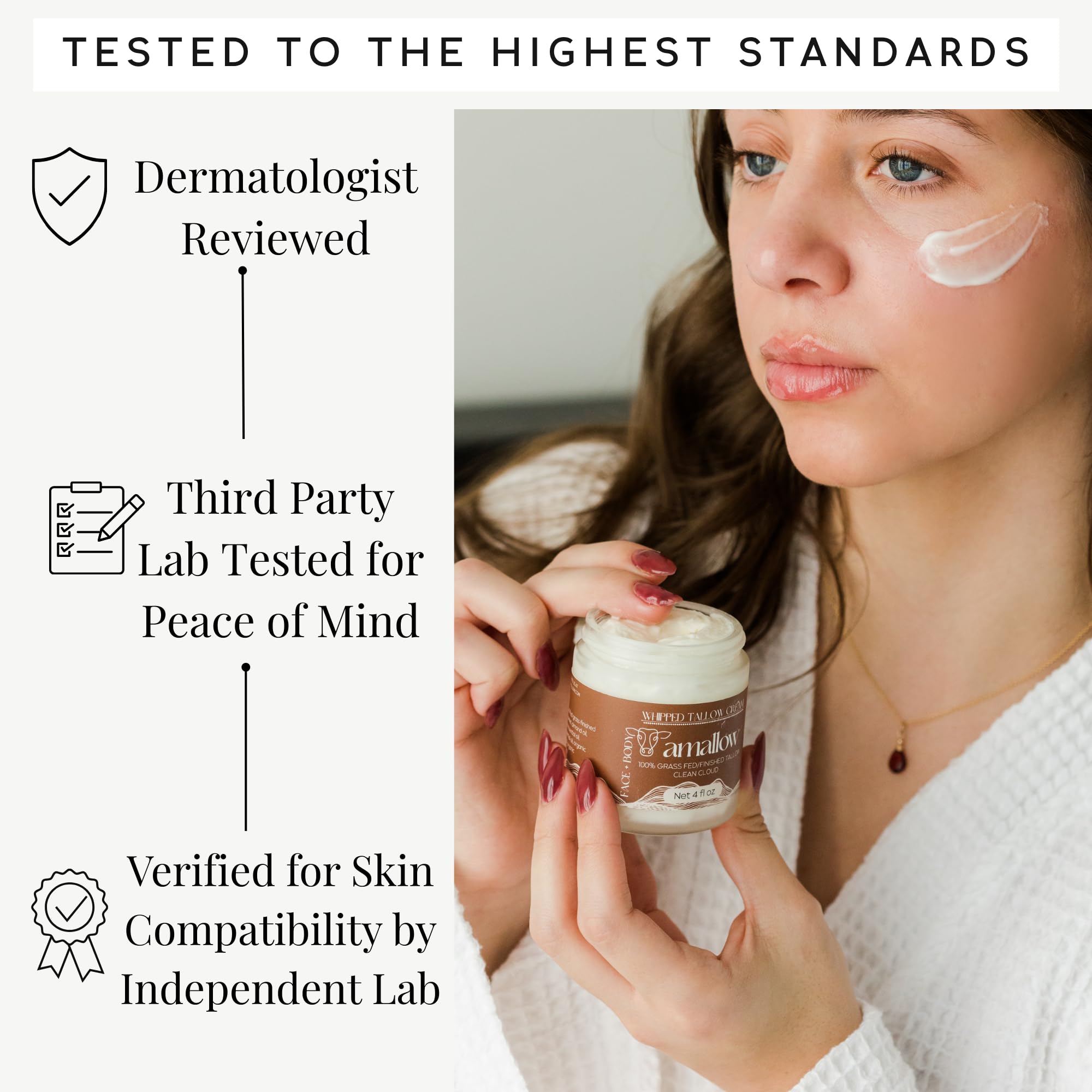 Amallow sweet almond oil blend ingredient indicating non-clog pores.